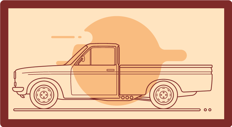 Grey pick up truck kids vinyl rug - TenStickers