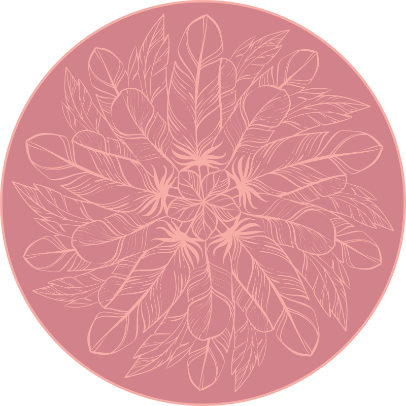 Botanical Symmetry flower vinyl rug - TenStickers