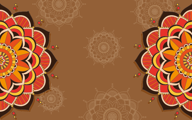 Autumnal Half mandalas mandala vinyl rug - TenStickers