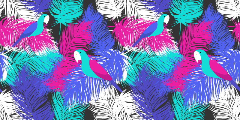 Parrot feathers animal print vinyl rug - TenStickers