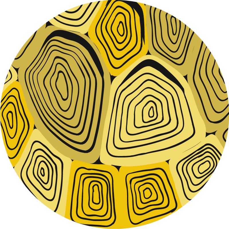 Yellow turtle pattern animal print vinyl rug - TenStickers