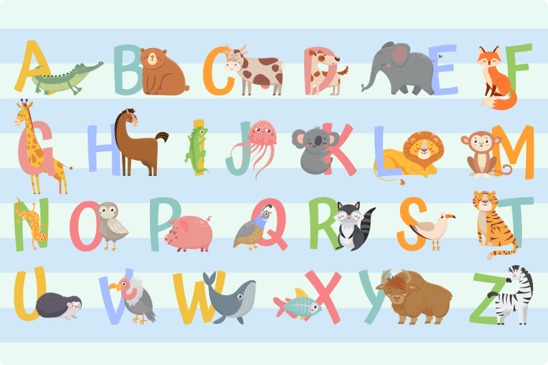 With figures vinyl alphabet rug - TenStickers