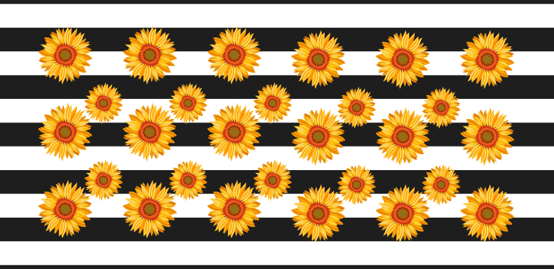 Sunflowers and stripes  floral rug - TenStickers