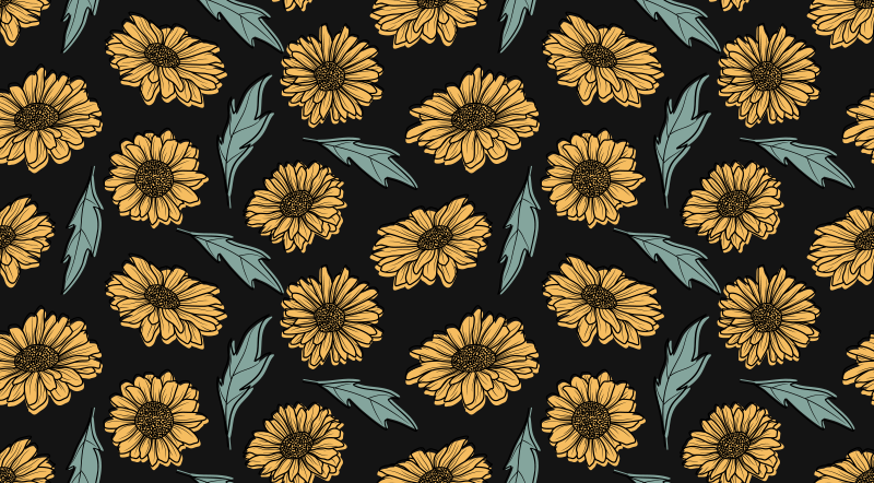 Sunflower Bloom Elegance flower vinyl rug - TenStickers