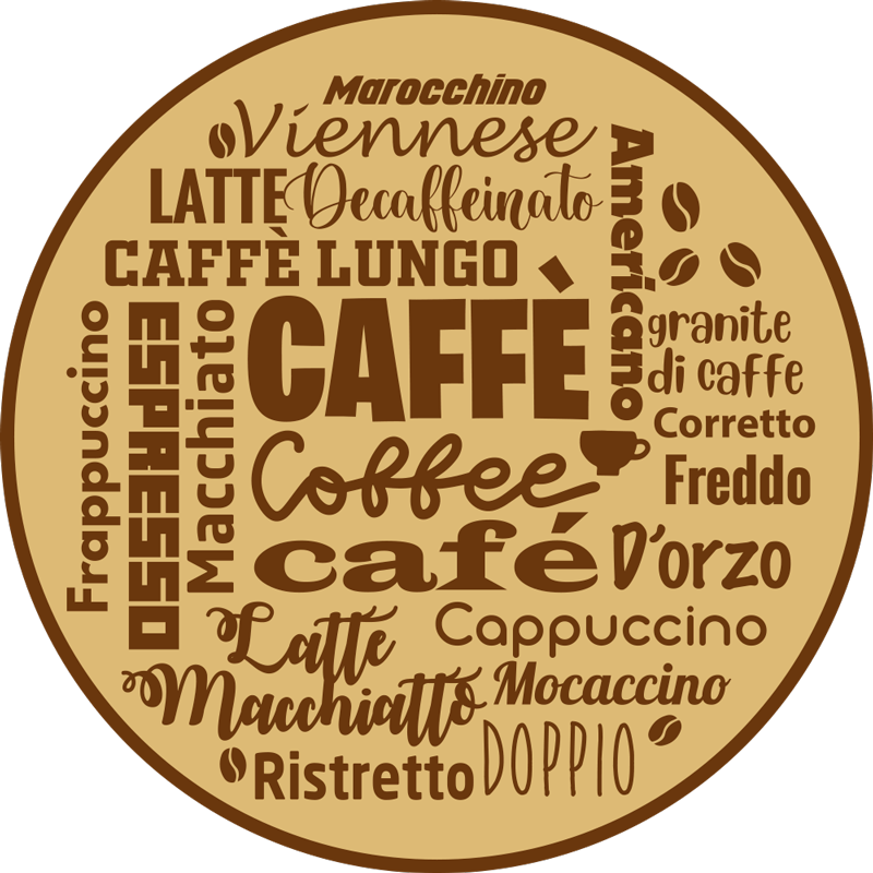 Coffee Centerpiece custom vinyl rug - TenStickers