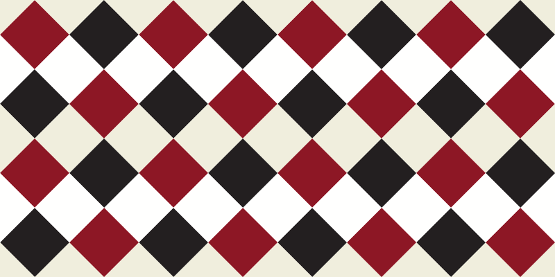 Red and black rhombus tile carpet - TenStickers