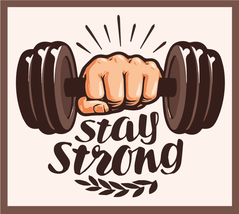 Stay strong gym custom rug - TenStickers