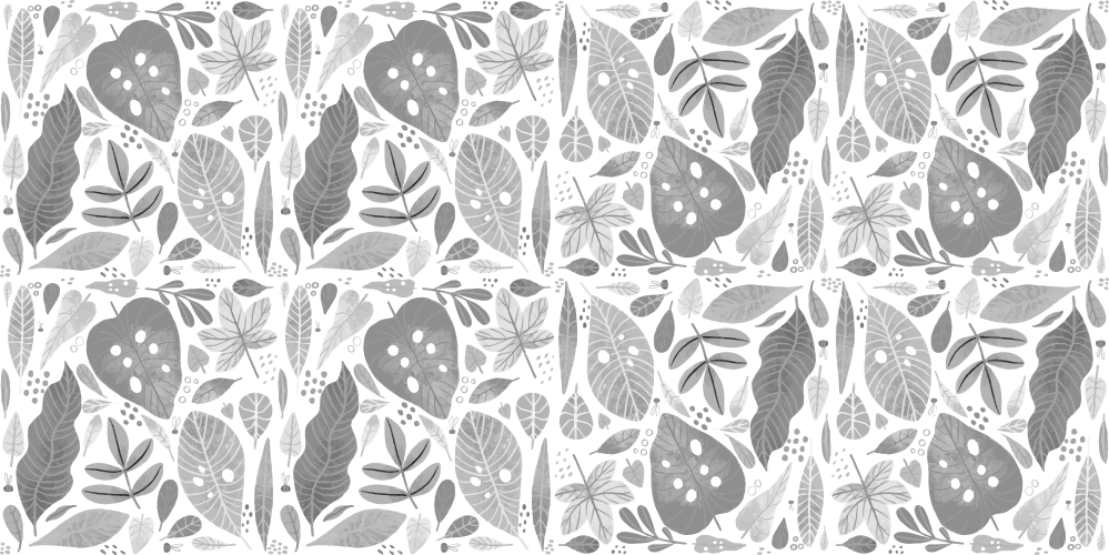 Gray Leaf Pattern nature vinyl rug - TenStickers