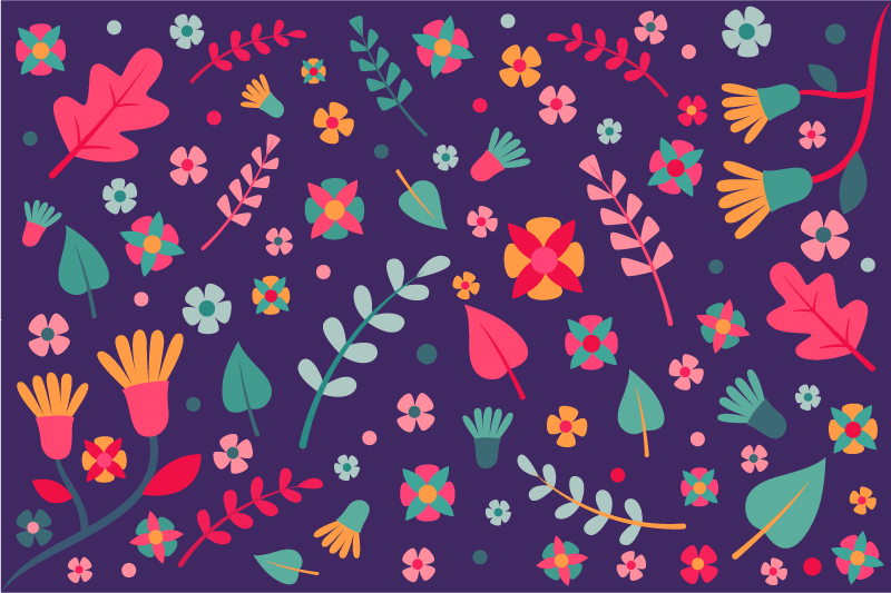 Floral Polka Dot vinyl rug - TenStickers