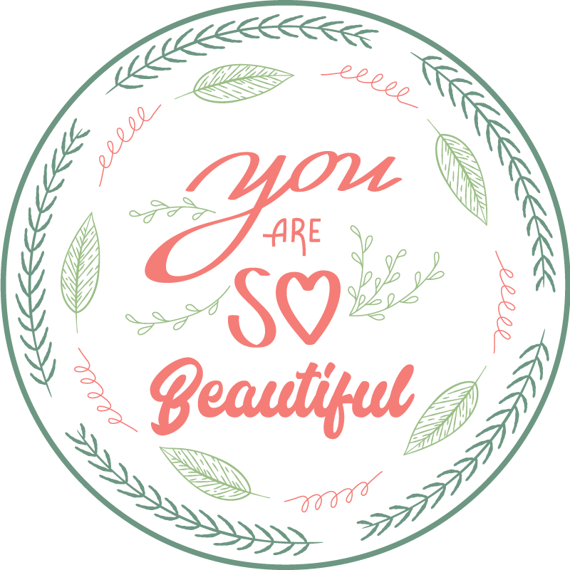 You are so beautiful floral wreath custom vinyl rug - TenStickers