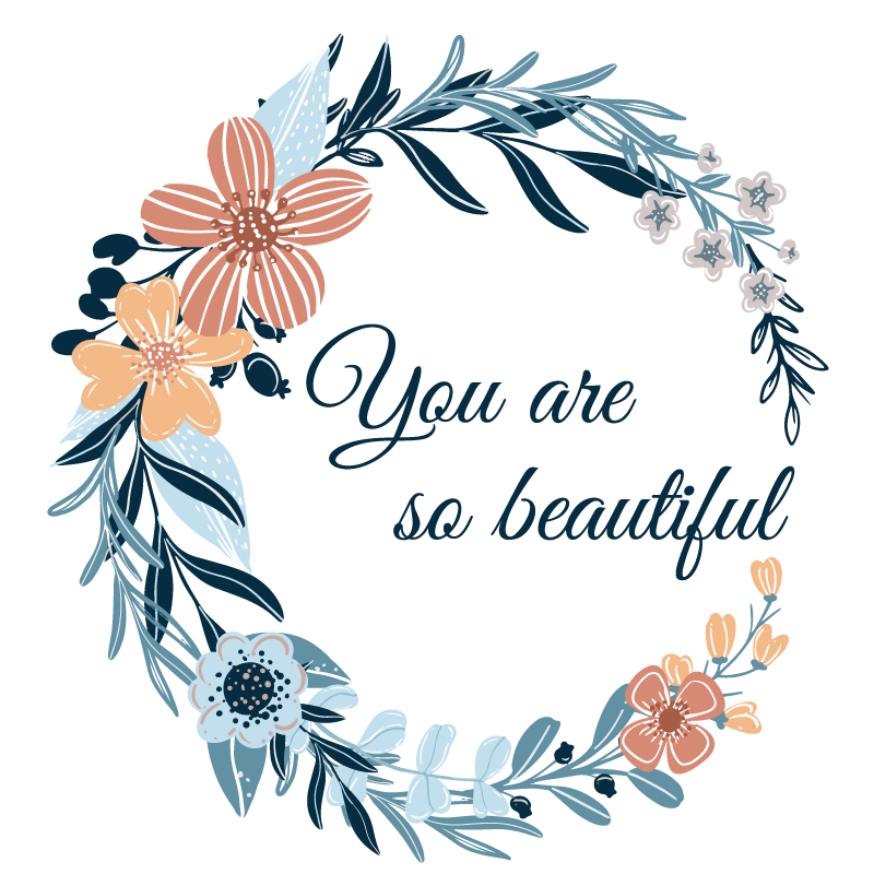 You are so beautiful floral wreath vinyl rug - TenStickers