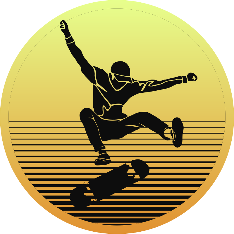 Skateboard silhouette teen vinyl rug - TenStickers