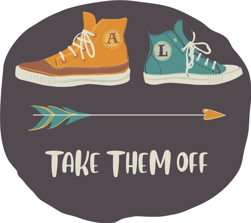 TAKE THEM OFF custom vinyl rug - TenStickers