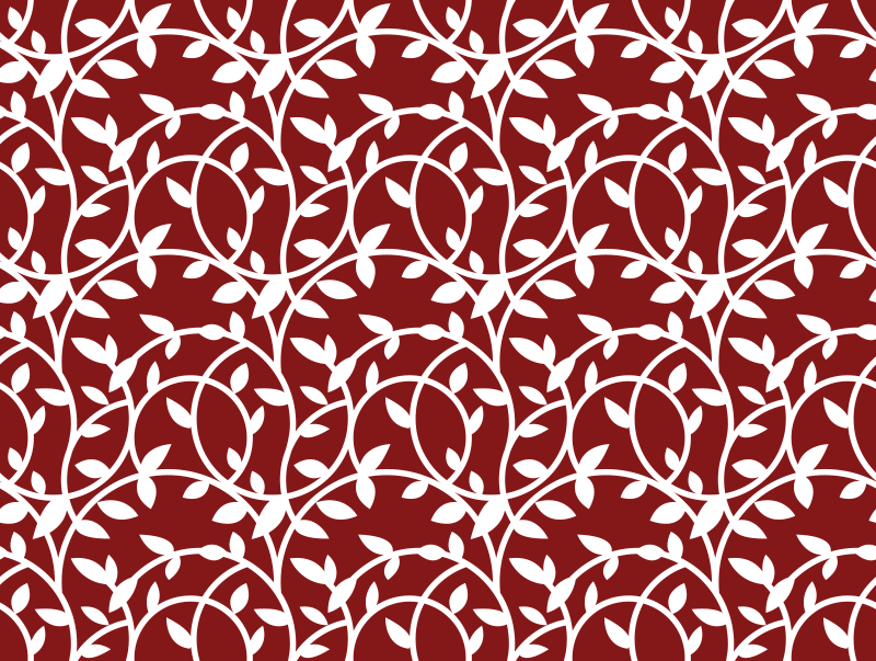 Red and white leaf floral rug - TenStickers