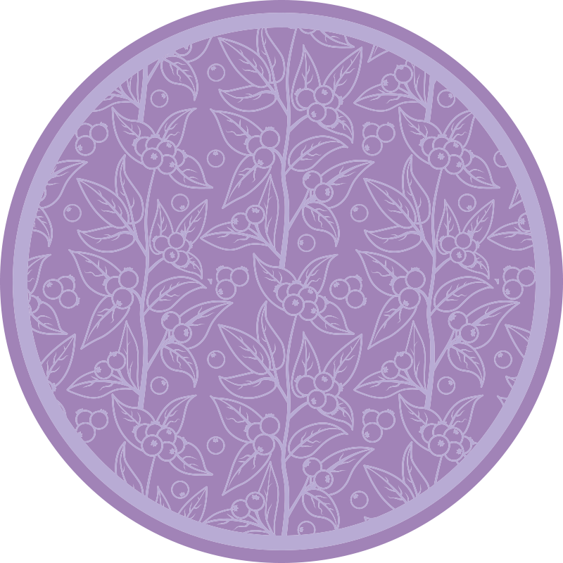 Lavender berry branches flower vinyl rug - TenStickers