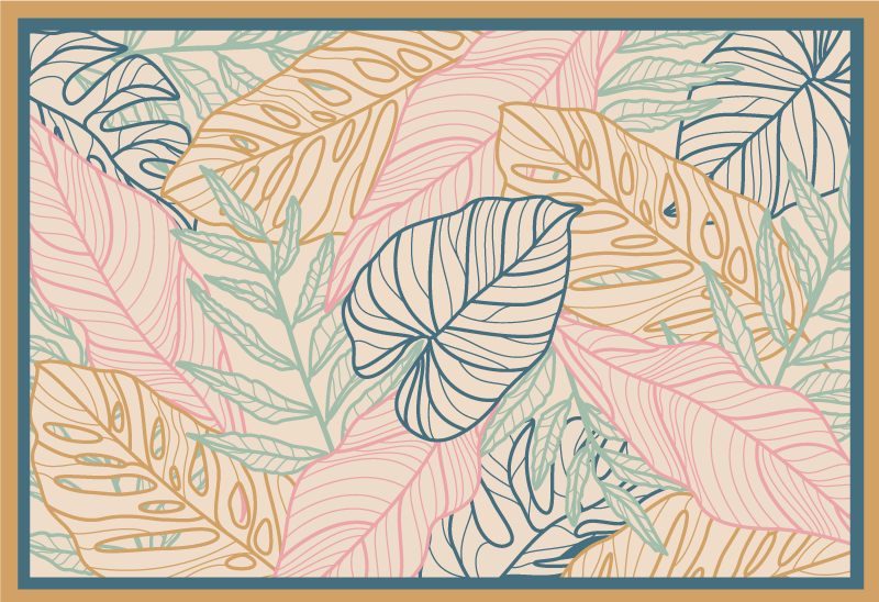 Vintage tropical style nordic vinyl rug - TenStickers