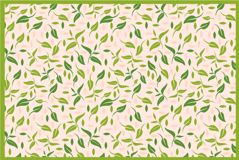 LEAFY PATTERN ACCENTS flower vinyl rug - TenStickers