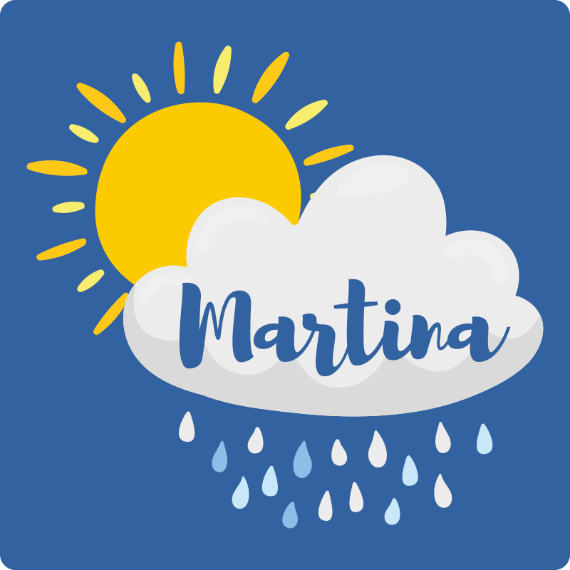 Rain and Sun Personalised vinyl mat - TenStickers