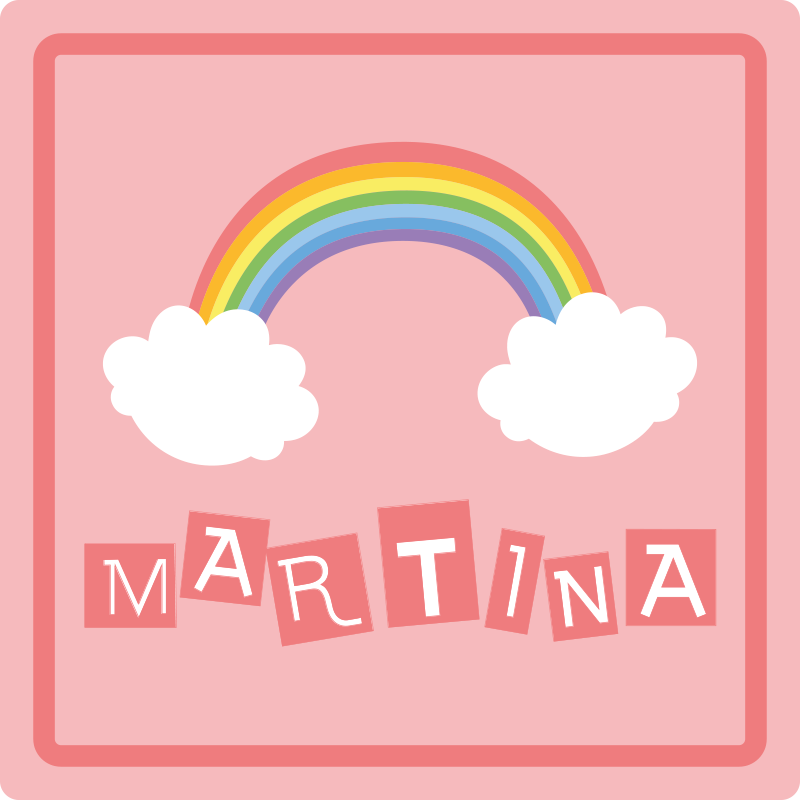 RAINBOW NAME DISPLAY custom vinyl rug - TenStickers