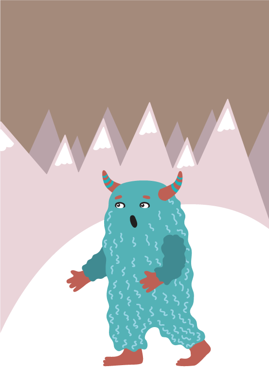 Nordic monster character vinyl rug - TenStickers