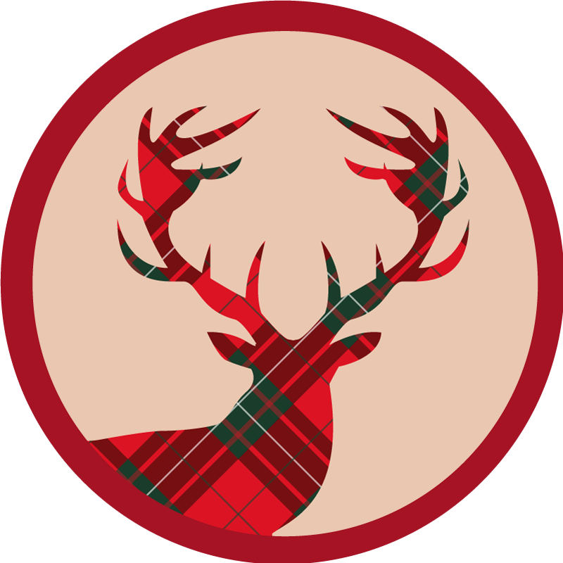 Plaid stag animal rug cool - TenStickers