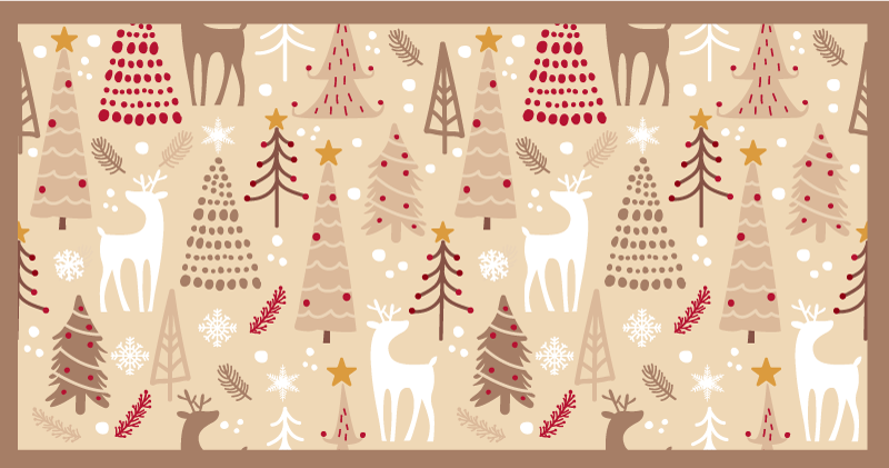 Festive Woodland Scene nordic vinyl rug - TenStickers