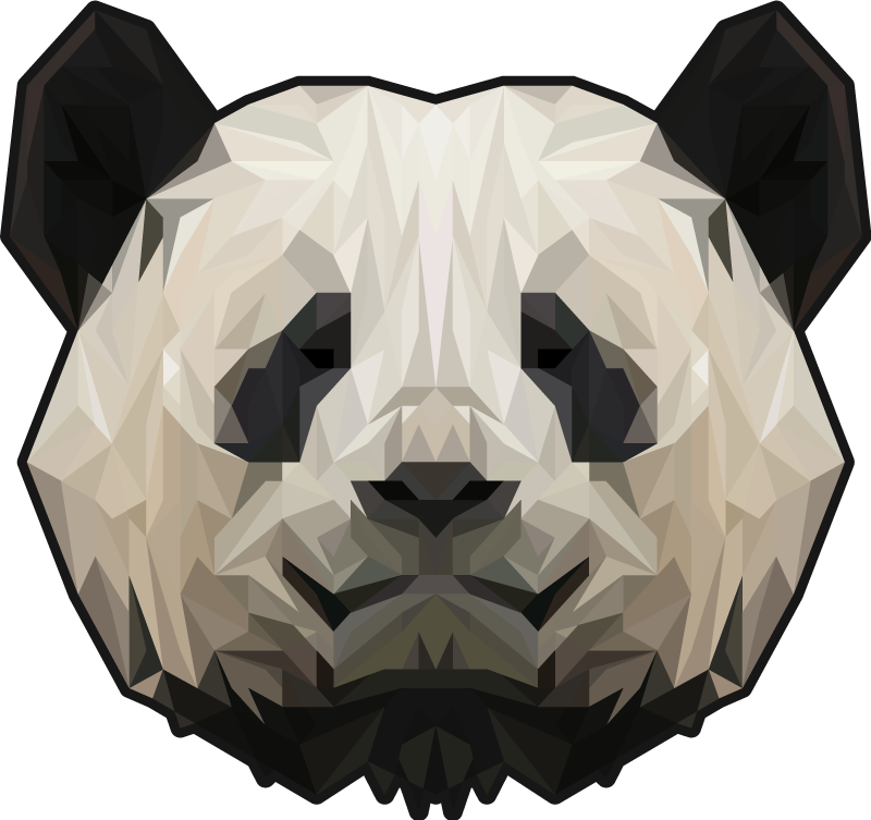 Geometric Panda animal vinyl rug - TenStickers