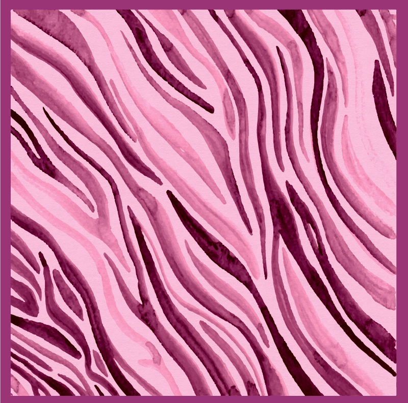 Pink zebra stripes animal print vinyl rug - TenStickers