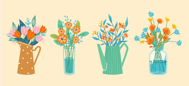 Peony cartoon bunch floral rug - TenStickers