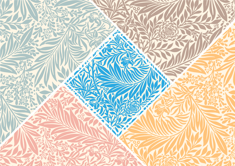 Retro colorful leaves kitchen floor tiles - TenStickers