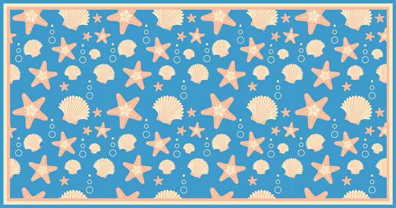 Marine Motif Composition bathroom vinyl rug - TenStickers