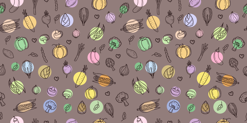 Colorful vegetable pattern kitchen vinyl rug - TenStickers