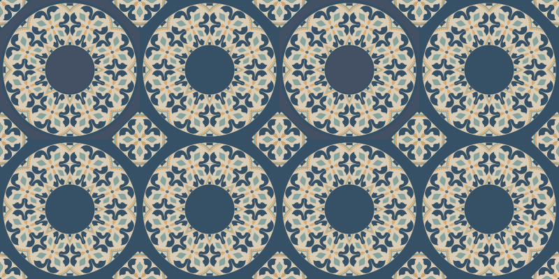 Blue Morrocan tile carpet - TenStickers