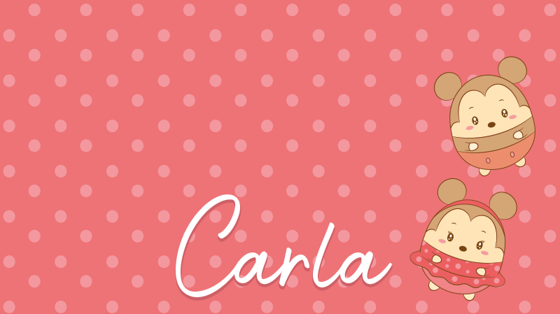 Baby mice with name vinyl rug - TenStickers