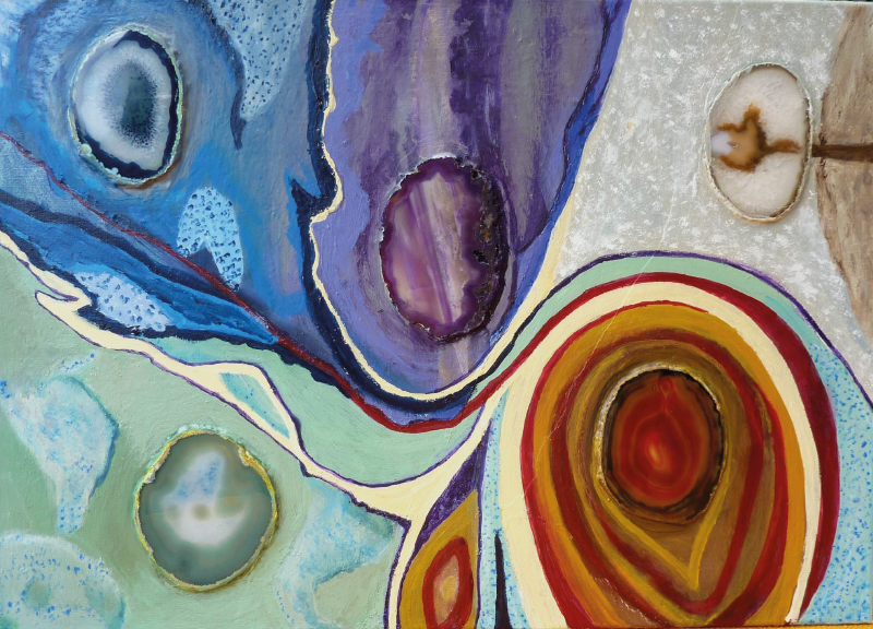 Multicolored agate stone floor tiles - TenStickers