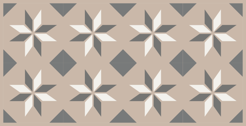 Star patterns beige vinyl rug - TenStickers