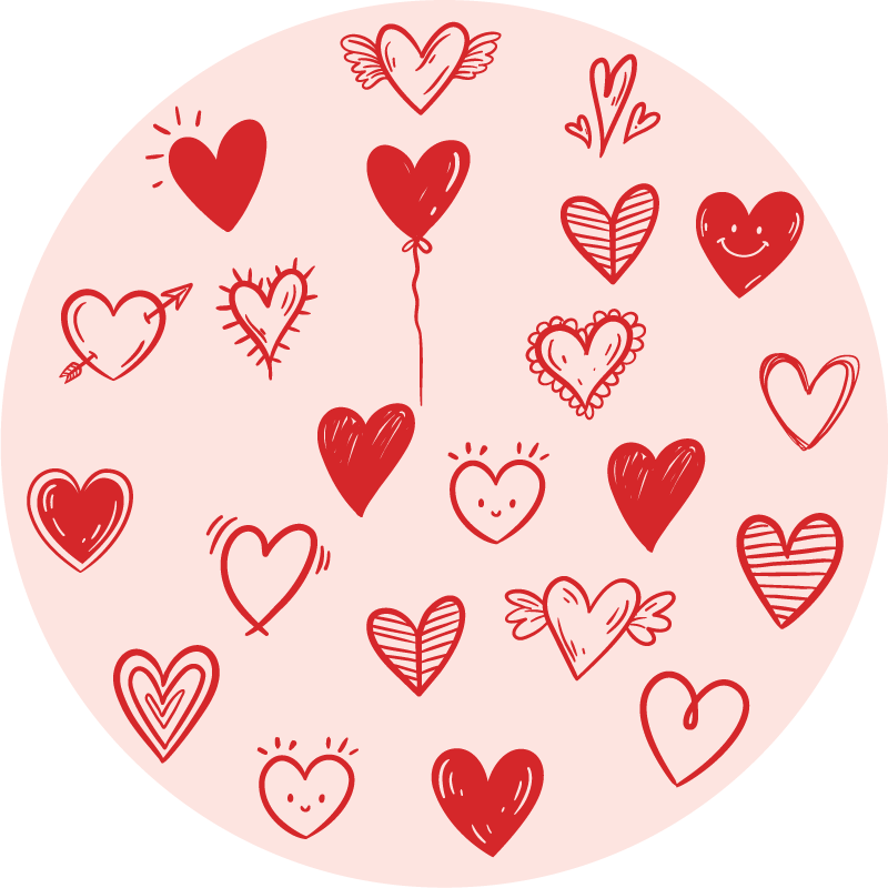 Heart illustration teenager vinyl rug - TenStickers