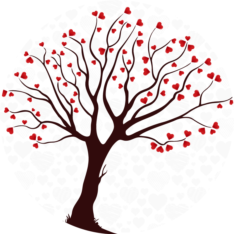 Big romantic tree nature vinyl rug - TenStickers