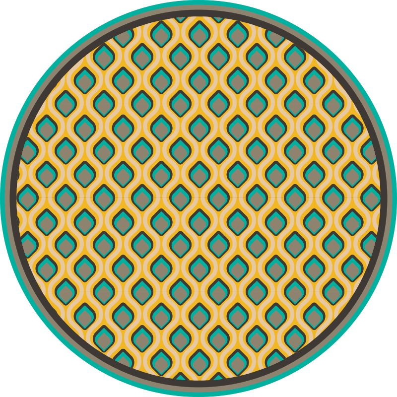 Mod mid century pattern kitchen vinyl rug - TenStickers