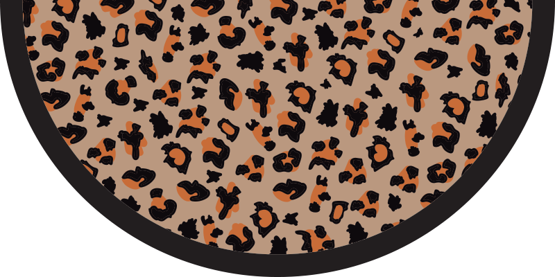 Half Round Leopard Rug animal print vinyl rug - TenStickers