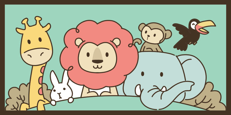 Jungle friends animals vinyl rug - TenStickers