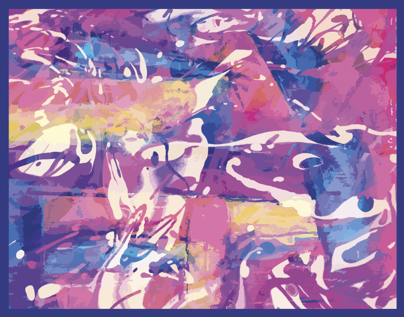 Abstract multi colored modern vinyl rug - TenStickers