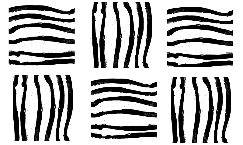 Organic black lines stripes vinyl rug - TenStickers