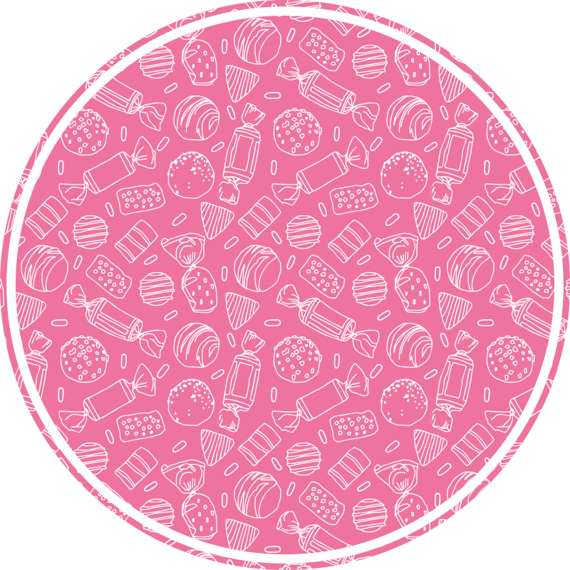 Sweet treat pattern vintage vinyl rug - TenStickers