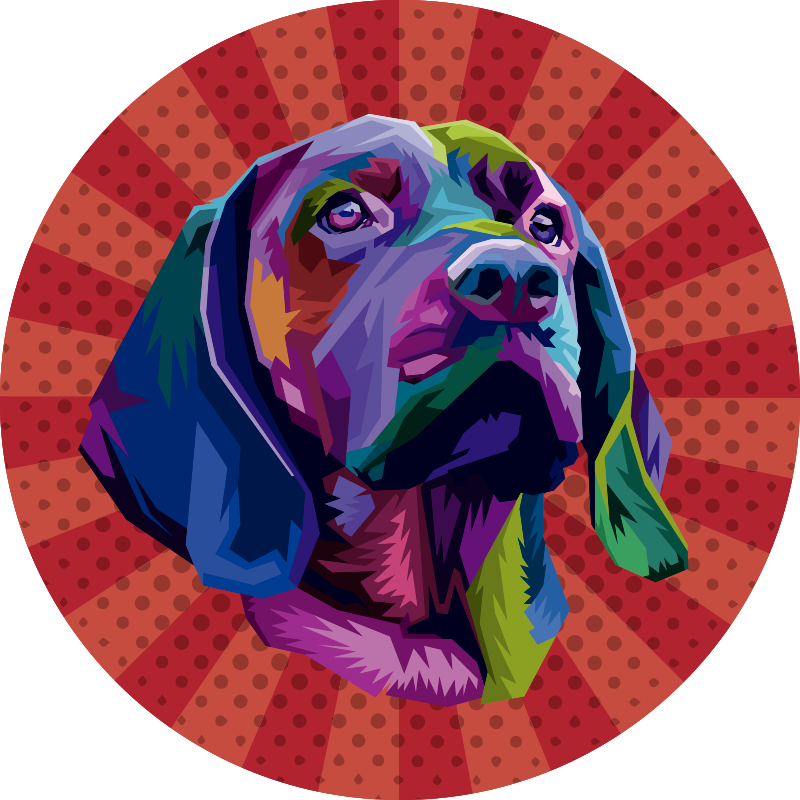 Dog pop art animal vinyl rug - TenStickers