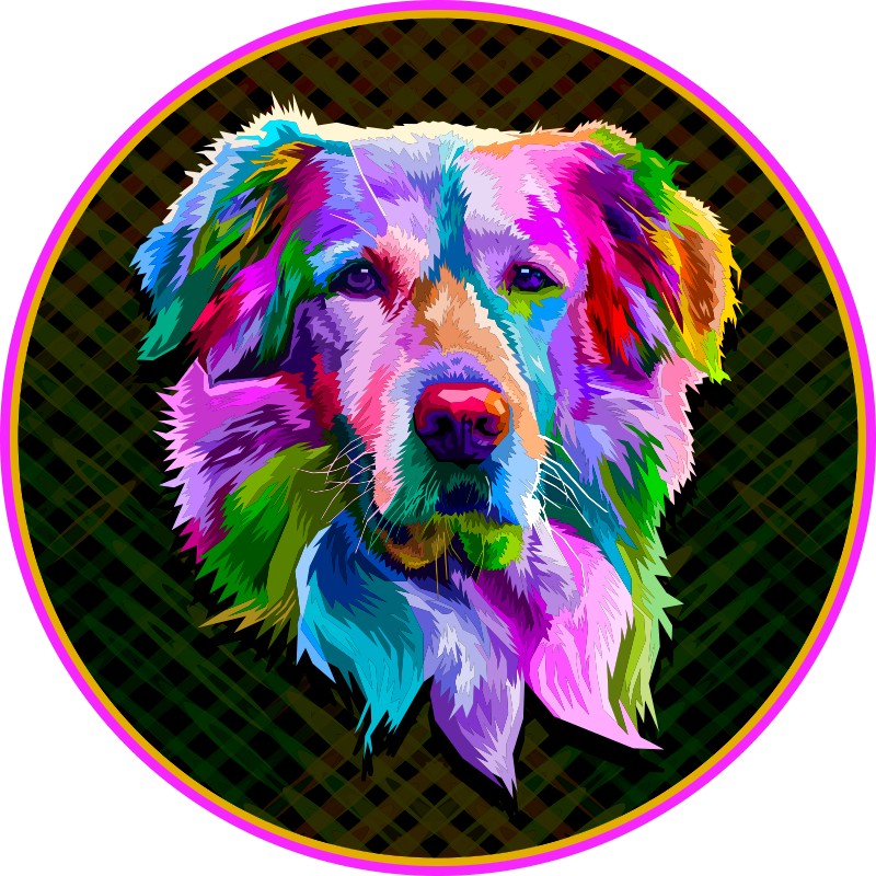 Golden retriever Pop Art animal rug - TenStickers