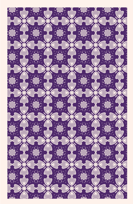 Purple tile design flower vinyl rug - TenStickers