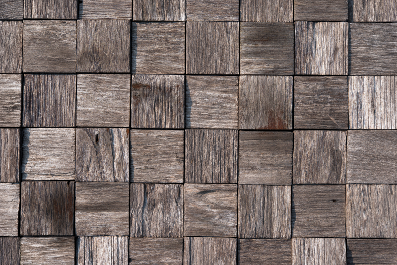 Wooden blocks 3d effect texture wood vinyl rug - TenStickers