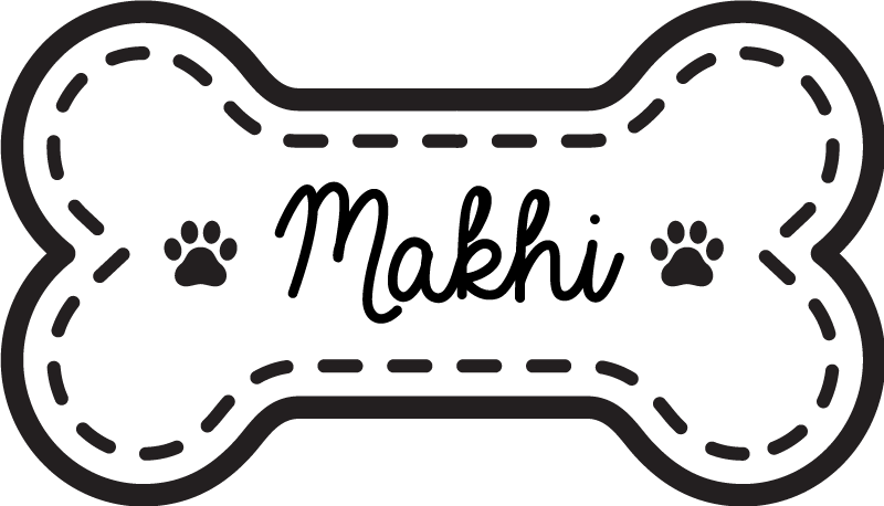 Striped personalised bone animal vinyl rug - TenStickers