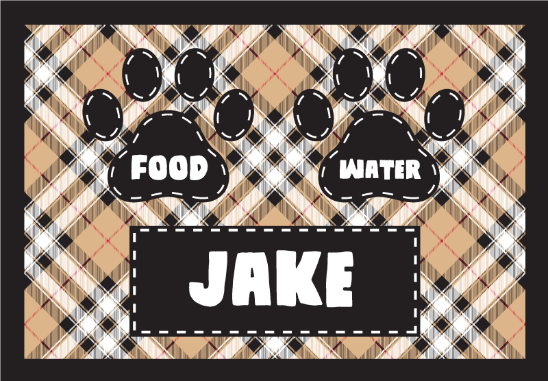 Food and Water Paw animal vinyl rug - TenStickers